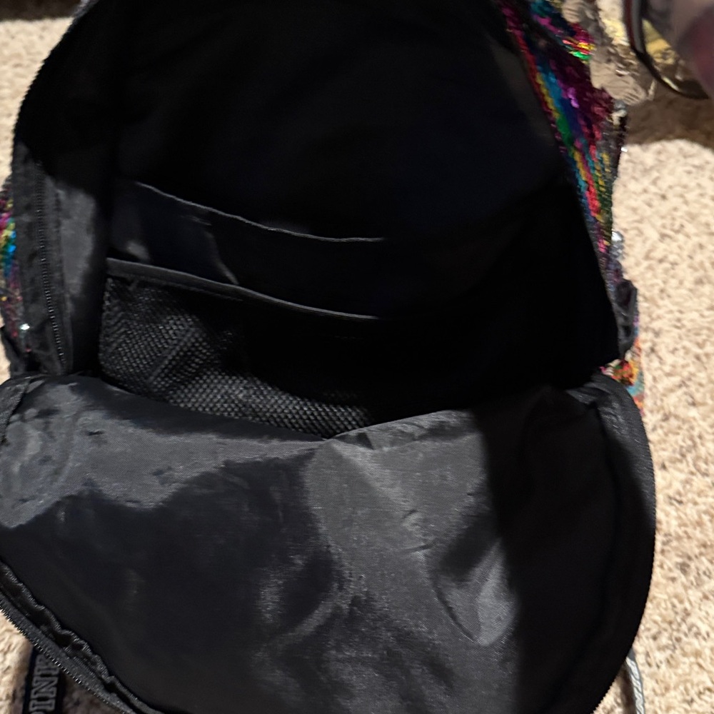 PINK Victoria’s Secret multicolored flip sequins backpack with 3 large openings - Picture 8 of 10